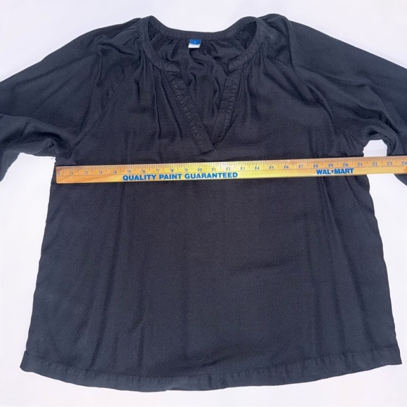 Old Navy Black Women's Flowy Peasant Blouse size large boho vibe coastal cowgirl - Picture 6 of 13